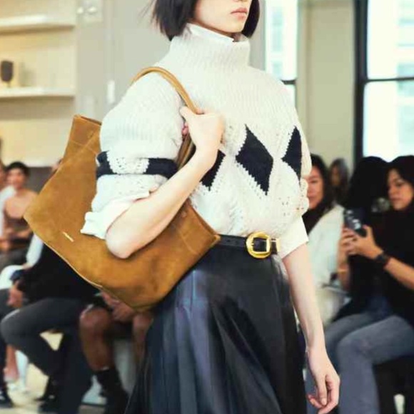 NWT Altuzarra Grady Ribbed Cable-Knit Wool Sweater Ivory/Black Pattern Quiet Lux - Picture 2 of 12